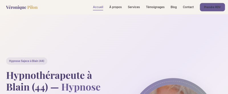 Site vitrine Véronique Pilon Hypnothérapeute